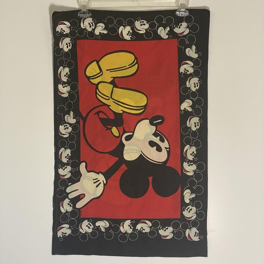 Vintage Disney Mickey Mouse Pillowcase Standard 20x26 Kids Bedding Made USA